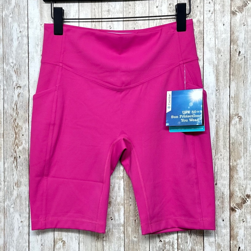 Coolibar Ananda Bike Shorts in Bright Pink NWT [C11]